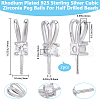 Beebeecraft 2Pcs 925 Sterling Silver Micro Pave Cubic Zirconia Peg Bails STER-BBC0007-30-2