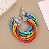 Bohemia Style Alloy Plastic Seed Beaded Multi-strand Bracelets for Women FS-WG3BE3B-02-1