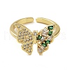 Green Cubic Zirconia Butterfly Cuff Ring KK-D067-28G-RS-2