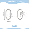 Unicraftale 4Pcs 304 Stainless Steel Screw Carabiner Lock Charms STAS-UN0060-16-3