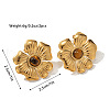 304 Stainless Steel with Natural Tiger Eye Stud Earrings FS-WG1A0AA-01-2