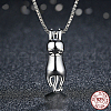 925 Sterling Silver Hanging Cat Pendant Necklaces FS-WGA0D52-01-2