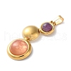 Natural Amethyst and Cherry Quartz Glass Pendants STAS-C120-12G-03-2