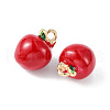 Brass Enamel Charms KK-G462-37LG-2