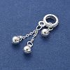 925 Sterling Silver Jingle Bell Tassel European Dangle Charms STER-D300-19S-2
