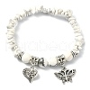 Natural Howlite Chips Stretch Bracelet BJEW-JB09598-01-1