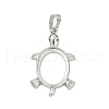 Brass Pendant Cabochon Settings KK-S521-10P-1