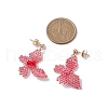 Glass Seed Beaded Dangle Stud Earrings EJEW-MZ00168-01-3