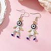 Human with Evil Eye Baking Paint Glass Seed Beads Resin Dangle Earrings EJEW-MZ00431-03-1