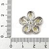Brass Pave Cubic Zirconia 5-Petal Flower Multi-Strand Links KK-I276-30P-01-3