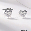 Delicate S925 Sterling Silver Heart Stud Earrings LU2165-1-2