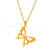 Stainless Steel Hollow Butterfly Pendant Necklaces for Women TP0526-2-2