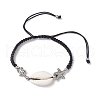 Natural Cowrie Shell Braided Bead Bracelets for Women BJEW-JB11765-01-2