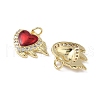 Brass Micro Pave Cubic Zirconia Pendants with Enamel KK-Q039-01G-2