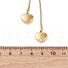 304 Stainless Steel Heart Round Snake Chain Slider Lariat Necklaces NJEW-R026-26G-5