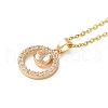 Brass Micro Pave Cubic Zirconia Pendant Necklaces for Women NJEW-E106-15KCG-01-1