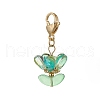 Glass Flower Pendant Decorations HJEW-MZ00206-03-2