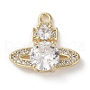 Brass Micro Pave Clear Cubic Zirconia Charms KK-G491-17G-1