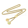 Ion Plating(IP) 304 Stainless Steel Red Enamel Letter & Eye Pendant Wheat Chain Necklaces STAS-Z102-01G-J-2