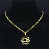 304 Stainless Steel Costura Sewing Machine Holloe Pendant Necklaces NJEW-K283-28G-2