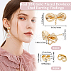 Beebeecraft 12Pcs Bowknot Brass Stud Earring Findings KK-BBC0011-92G-2