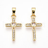 Brass Micro Pave Cubic Zirconia Pendants KK-T070-77G-1