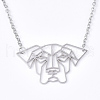 201 Stainless Steel Puppy Pendant Necklaces NJEW-T009-JN042-1-40-1