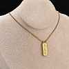 304 Stainless Steel Rectangle Number Pendant Necklaces NJEW-D300-01G-04-2