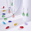   48Pcs 8 Colors Faceted Glass Pendants GLAA-PH0002-98-5
