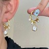 Zinc Alloy with Nuggets Plastic Pearl Stud Dangle Earrings FS-WGA4D40-01-3