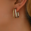 Geometric Outline Design 304 Stainless Steel Double-layer Stud Earrings for Women SL0180-2-3