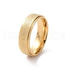 Textured 201 Stainless Steel Flat Finger Ring for Women RJEW-I089-36G-1