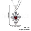 Elegant Brass Red Enamel Snowflake Heart Cross Pendant Necklaces NJ8500-1-1