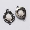 Brass Micro Pave Cubic Zirconia Links ZIRC-F045-13B-A-RS-2