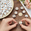   60Pcs 6 Styles Round Christmas Snowman Print Wood European Beads WOOD-PH0003-05-3