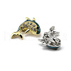 12Pcs 2 Colors Dolphin Enamel Pins JEWB-A033-21-3