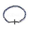Natural Lapis Lazuli Beads Stretch Bracelets BJEW-F493-07EB-2