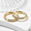 Brass Micro Pave Cubic Zirconia Huggie Hoop Earrings EJEW-K083-36G-B-1