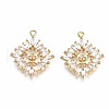 Brass Micro Pave Clear Cubic Zirconia Peg Bails Pendants KK-T056-88G-NF-1