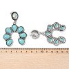 Alloy Synthetic Turquoise Dangle Stud Earrings EJEW-U053-09B-AS-5