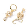 Flower Rack Plating Golden Brass Dangle Leverback Earrings EJEW-A030-03G-02-2