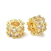 Brass Micro Pave Cubic Zirconia European Beads KK-A254-18G-1