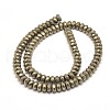 Faceted Rondelle Natural Pyrite Beads Strands G-I126-11-6x4mm-2