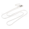 Non-Tarnish 304 Stainless Steel Round Snake Chain Necklaces for Women NJEW-G140-06A-P-1
