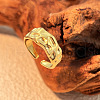 Hammered 304 Stainless Steel Cuff Rings RJEW-S626-04G-1