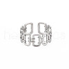 Non-Tarnish 304 Stainless Steel Open Rectangle Cuff Ring for Women RJEW-S405-237P-1