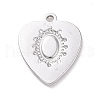 304 Stainless Steel Pendant Cabochon Settings STAS-G287-11P-2