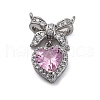 Brass Micro Pave Cubic Zirconia Pendants KK-V009-24P-1