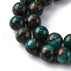 Synthetic Gold Clinquant Stone Beads Strands G-G026-R-8mm-3-4