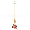Halloween Theme Spider & Skull Dyed Synthetic Turquoise & Glass Seed Beads Pendant Decorations HJEW-MZ00282-04-2